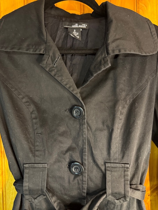 Willi Smith black jacket. Belt. Black. Size S - Picture 3 of 6